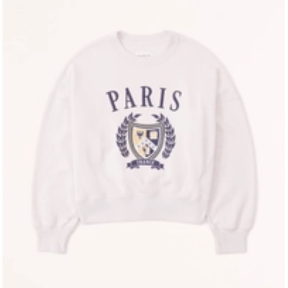 Abercrombie & Fitch Tops - Abercrombie & Fitch Vintage Academia Cropped Sunday Crewneck Sweatshirt